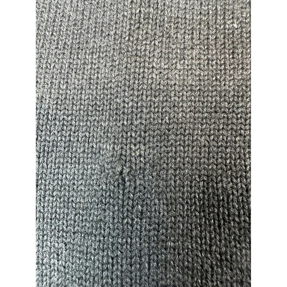 Quince Quarter-Zip Sweater Mens Medium Gray Cotton Ribbed Mock Neck